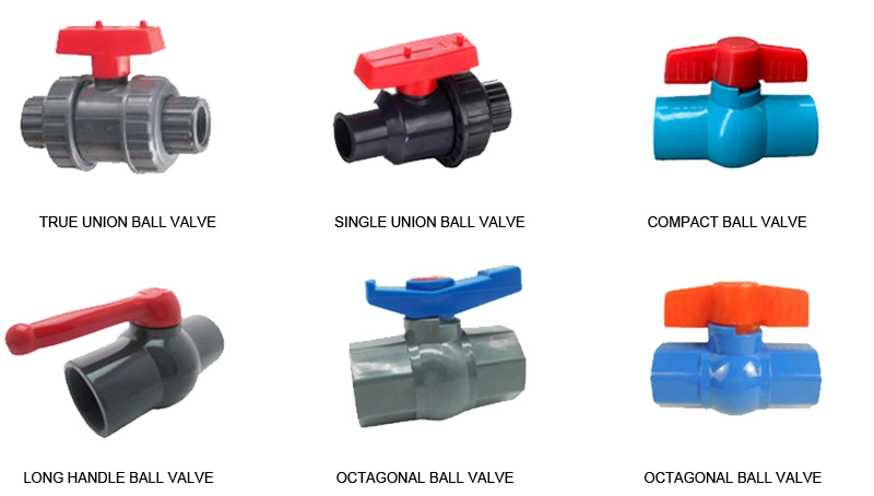 Chinese Dn40 PVC Plumbing Ball Valves Components