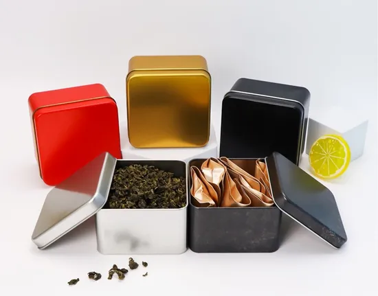 Decorative Rectangular Metal Tin Box for Gift and Promotion with Ribbon for Sale for All Type of 0.1